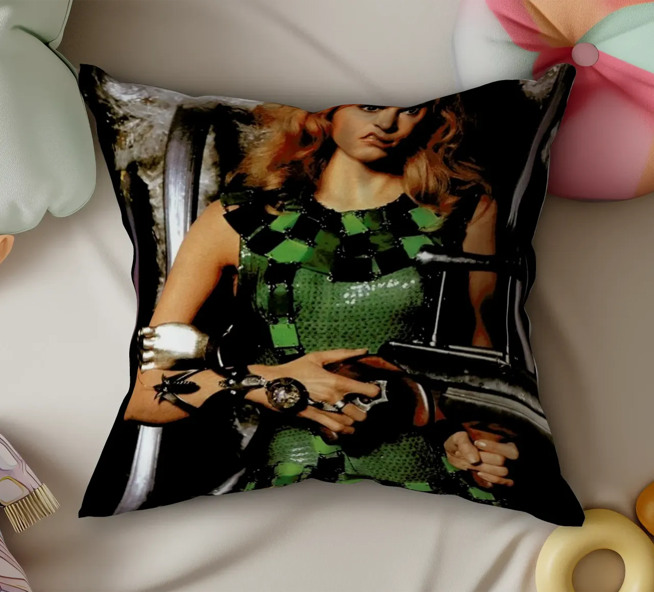 Jane Fonda as 'Barbarella' cuscino da Gallery Print and Art Limited