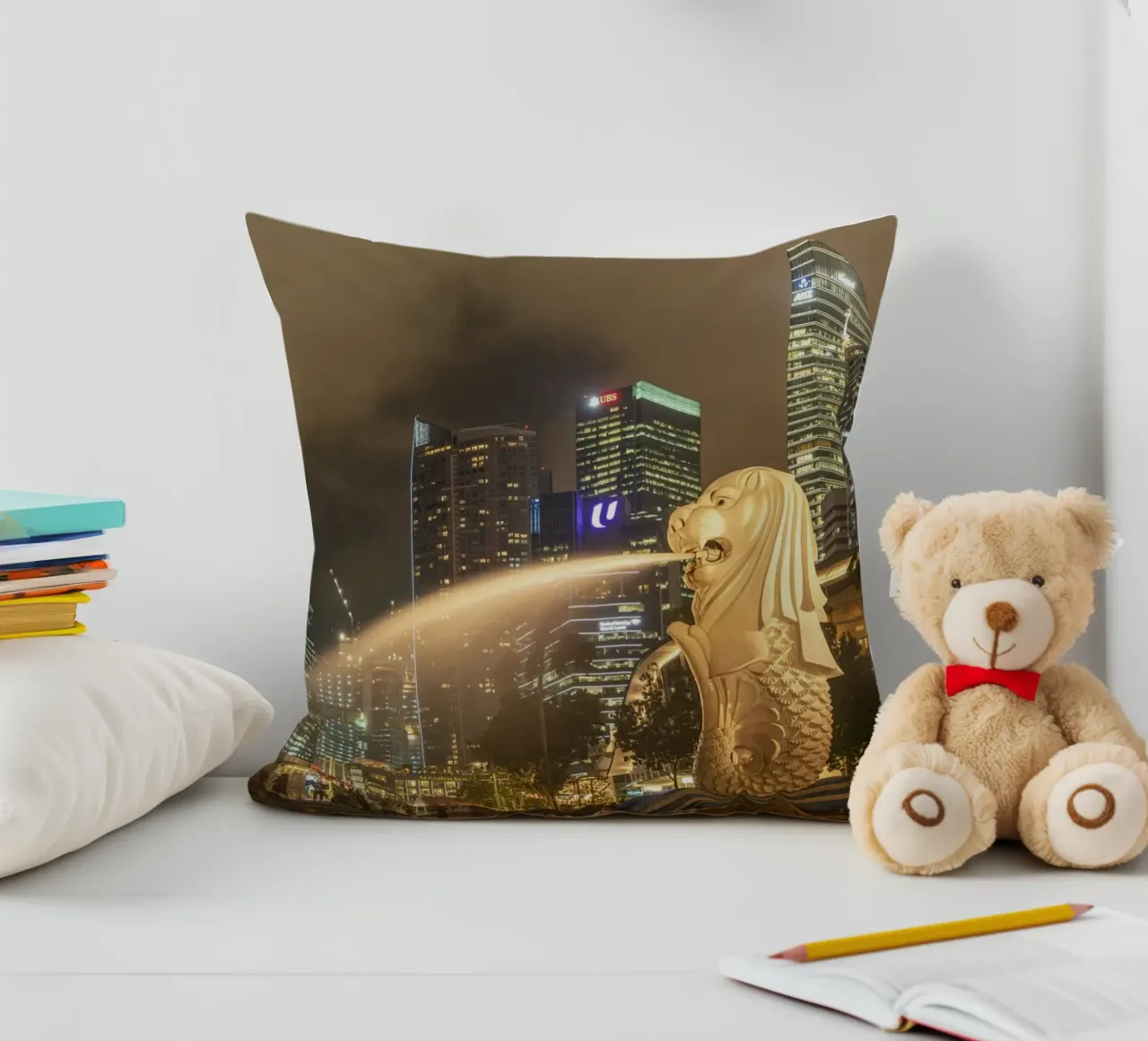 Merlion Singapur cuscino da Reisefotografie - Bilder aus aller Welt