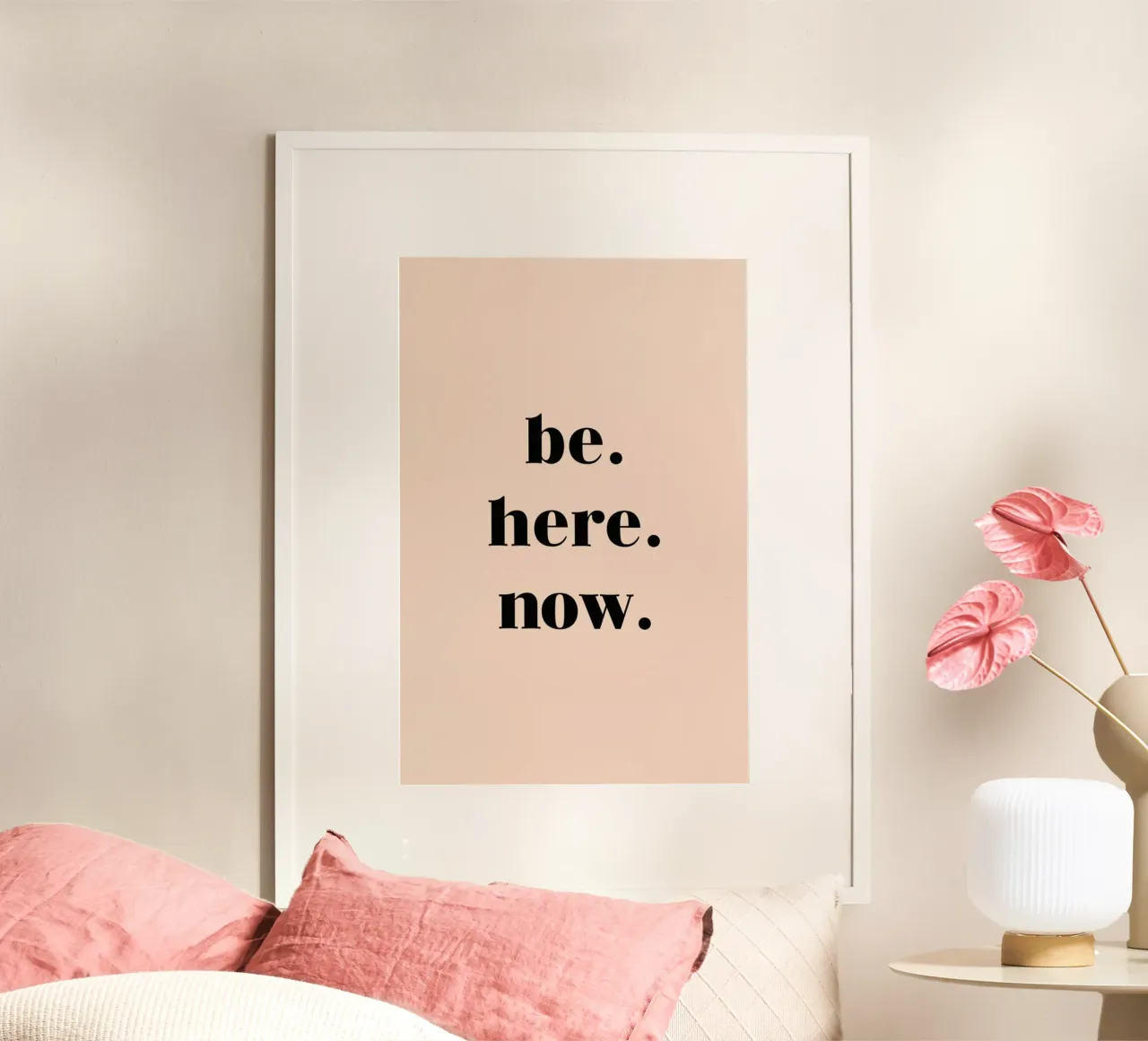 Be Here Now poster con telaio in plastica da Studio One