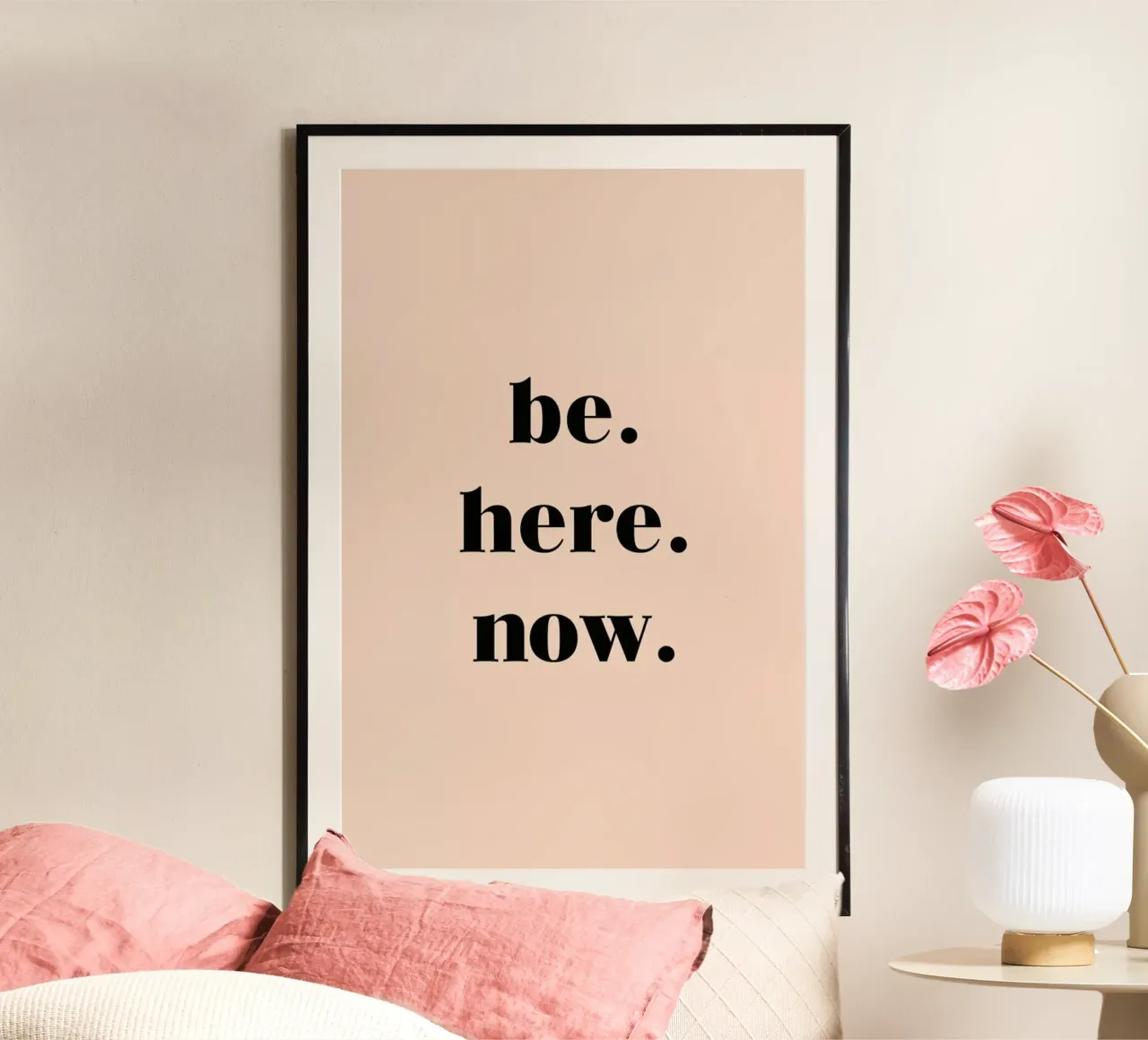 Be Here Now poster con telaio in plastica da Studio One