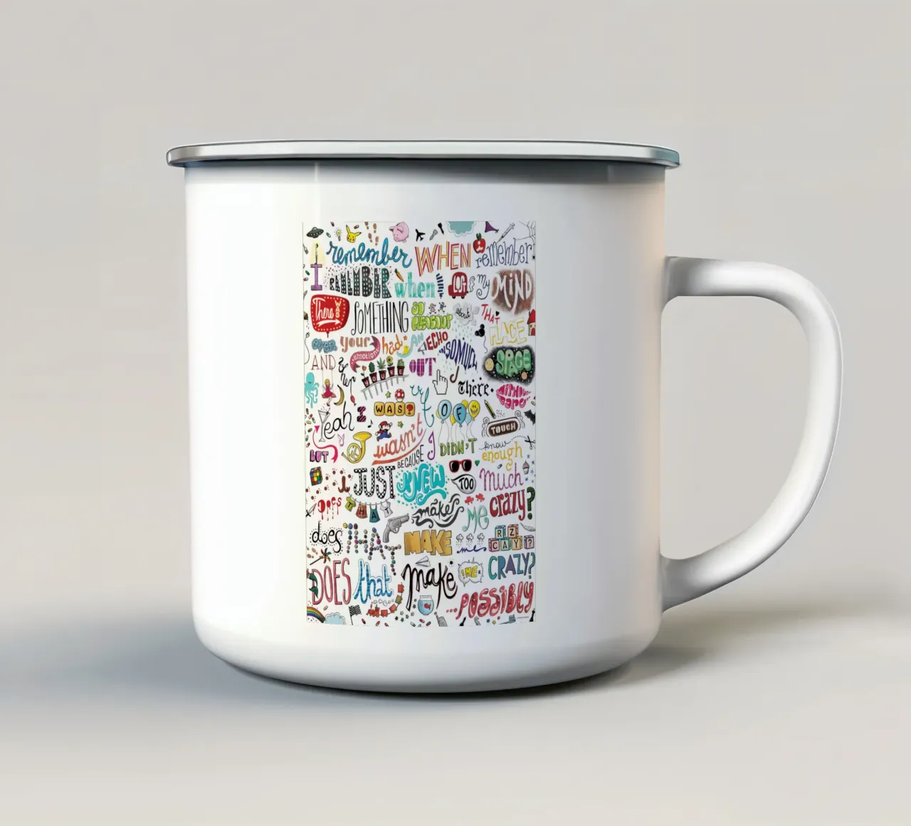 Crazy taza de esmalte de Nour Tohme