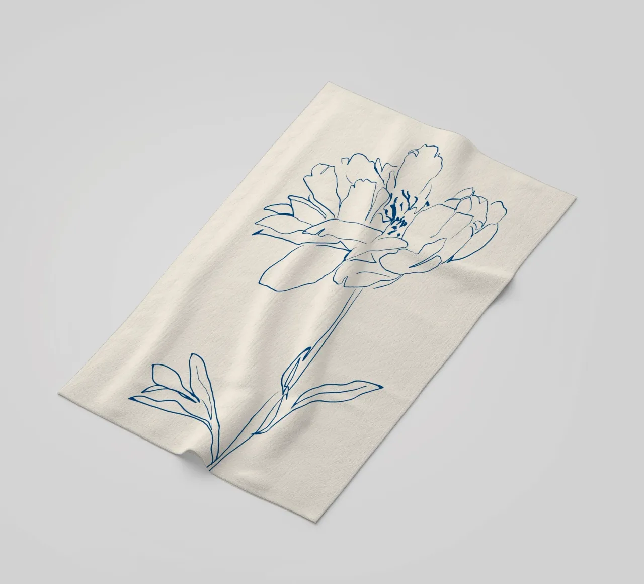 Dessin au trait de fleurs 11 serviette de plage de LeaDArt