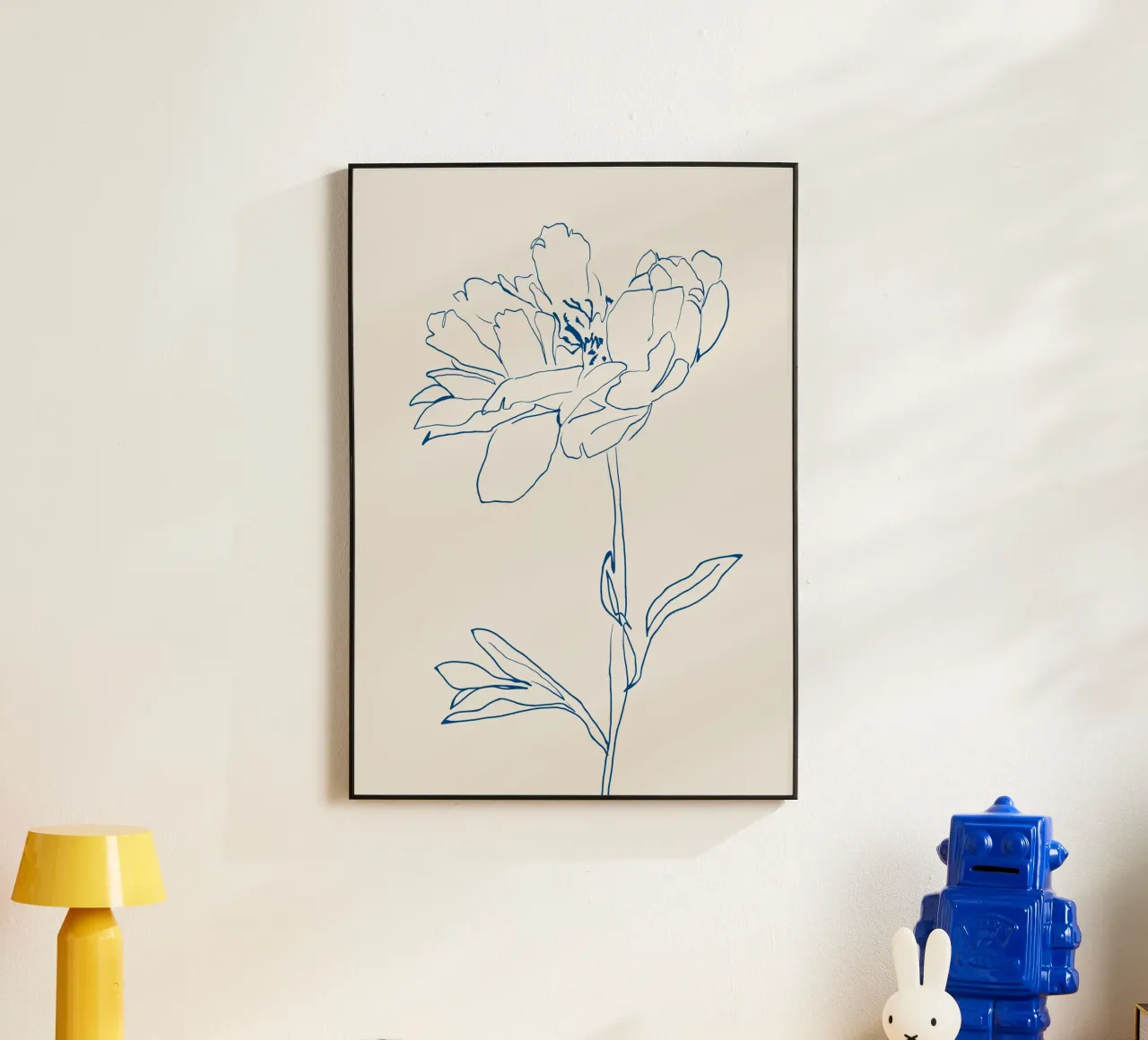Dessin au trait de fleurs 11 alu dibond de LeaDArt