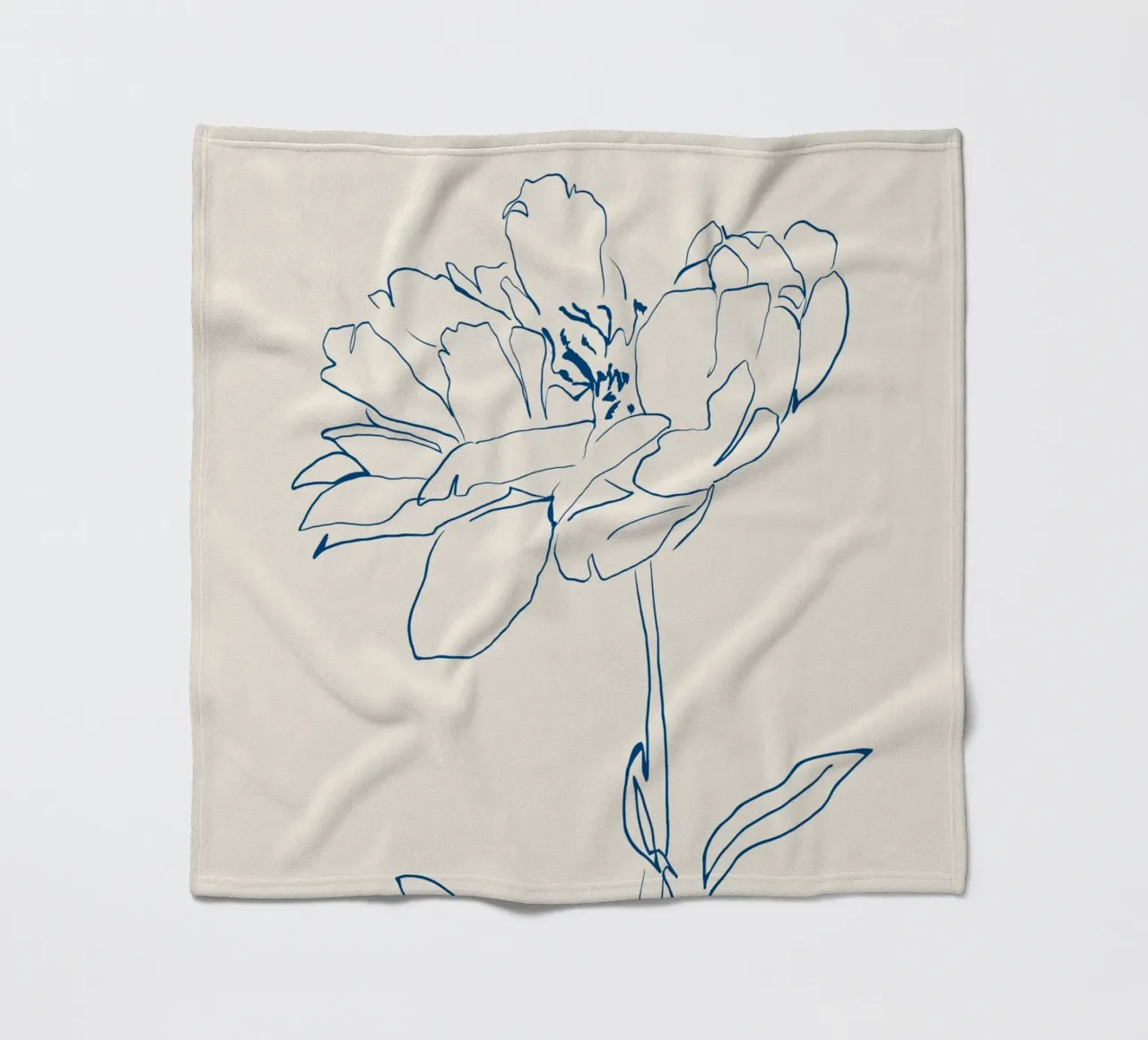 Dessin au trait de fleurs 11 plaid polaire de LeaDArt