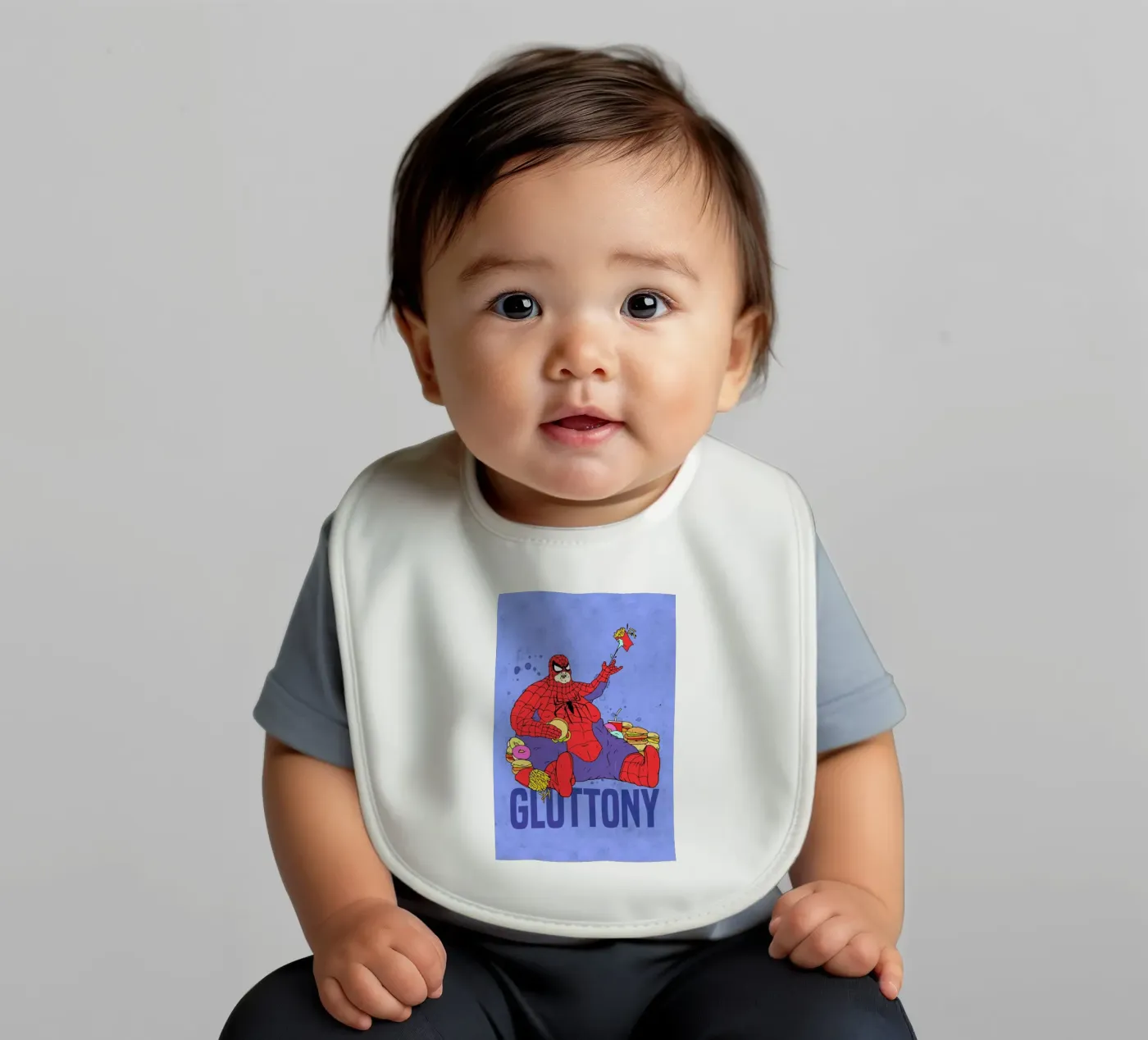 Gluttony baby slabbetje van Nick Cocozza