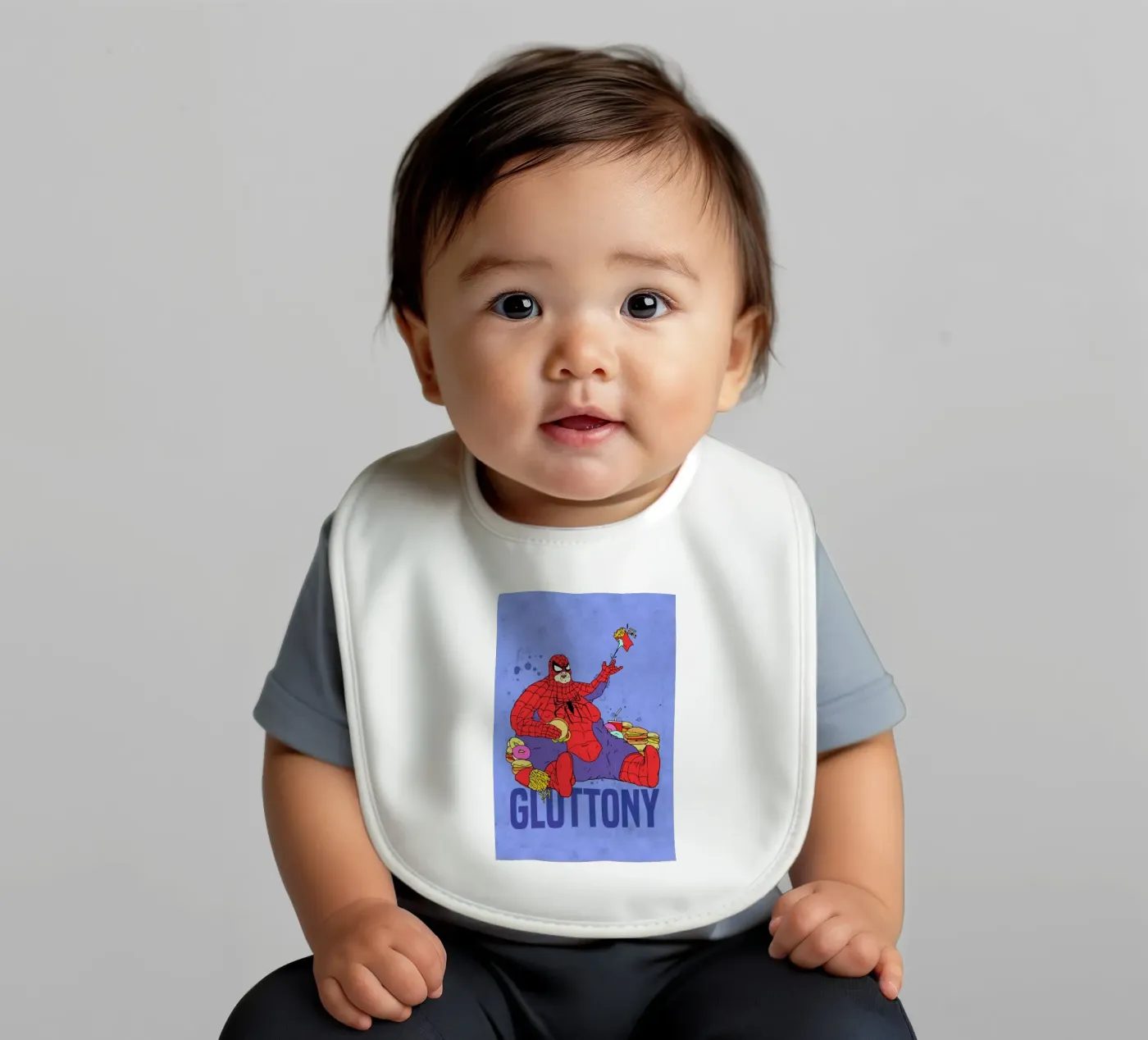 Gluttony baby slabbetje van Nick Cocozza