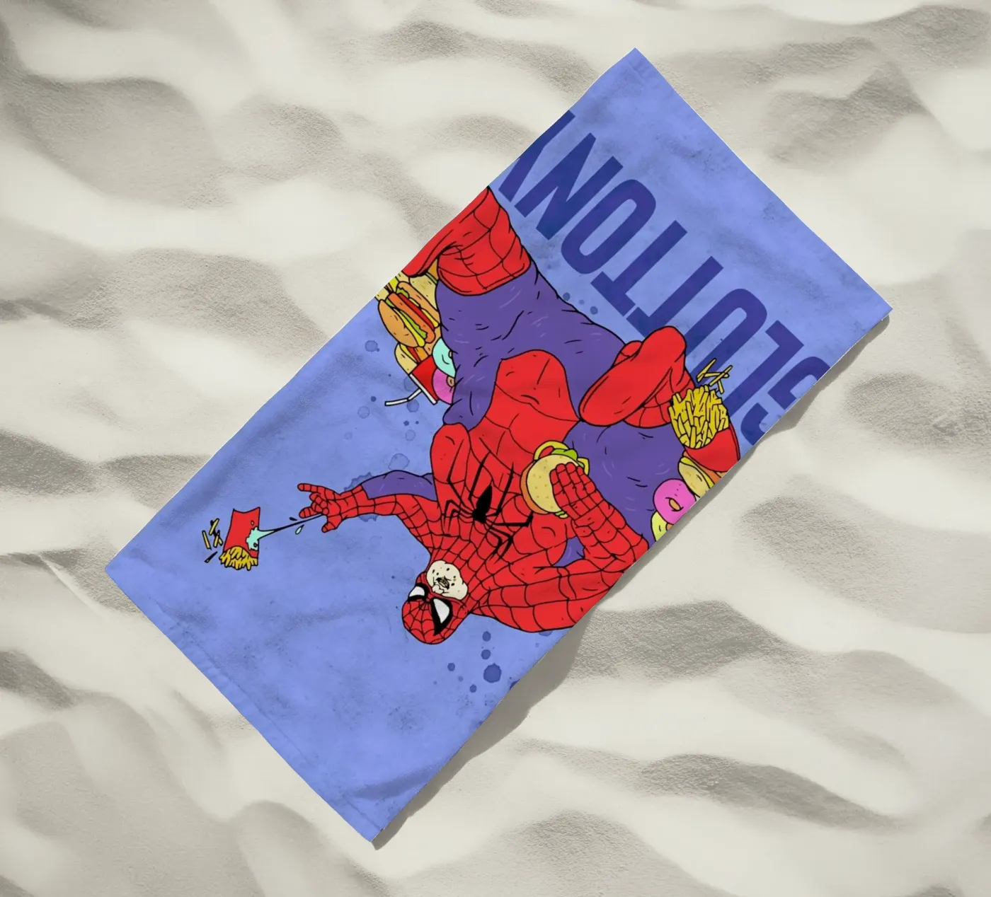 Gluttony beach towel by Nick Cocozza
