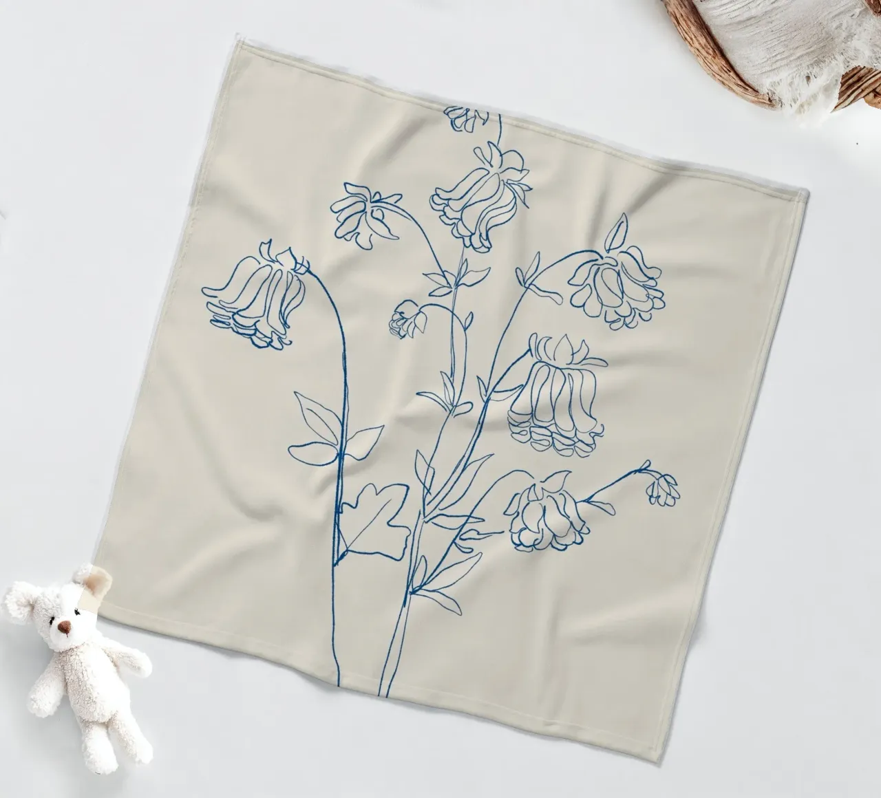 Flower Line Art 12 fleece blanket by LeaDArt