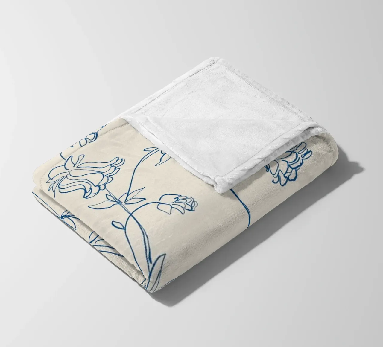 Flower Line Art 12 fleece blanket by LeaDArt