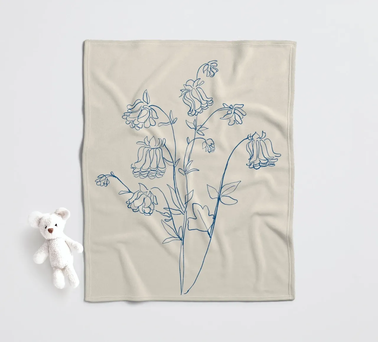 Flower Line Art 12 fleece blanket by LeaDArt