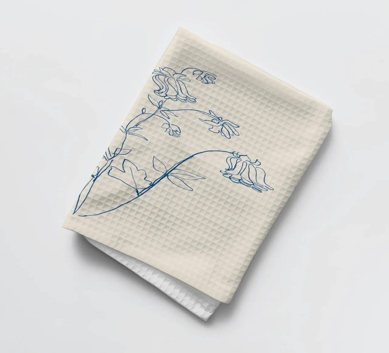 Dessin au trait de fleurs 12 torchon de LeaDArt