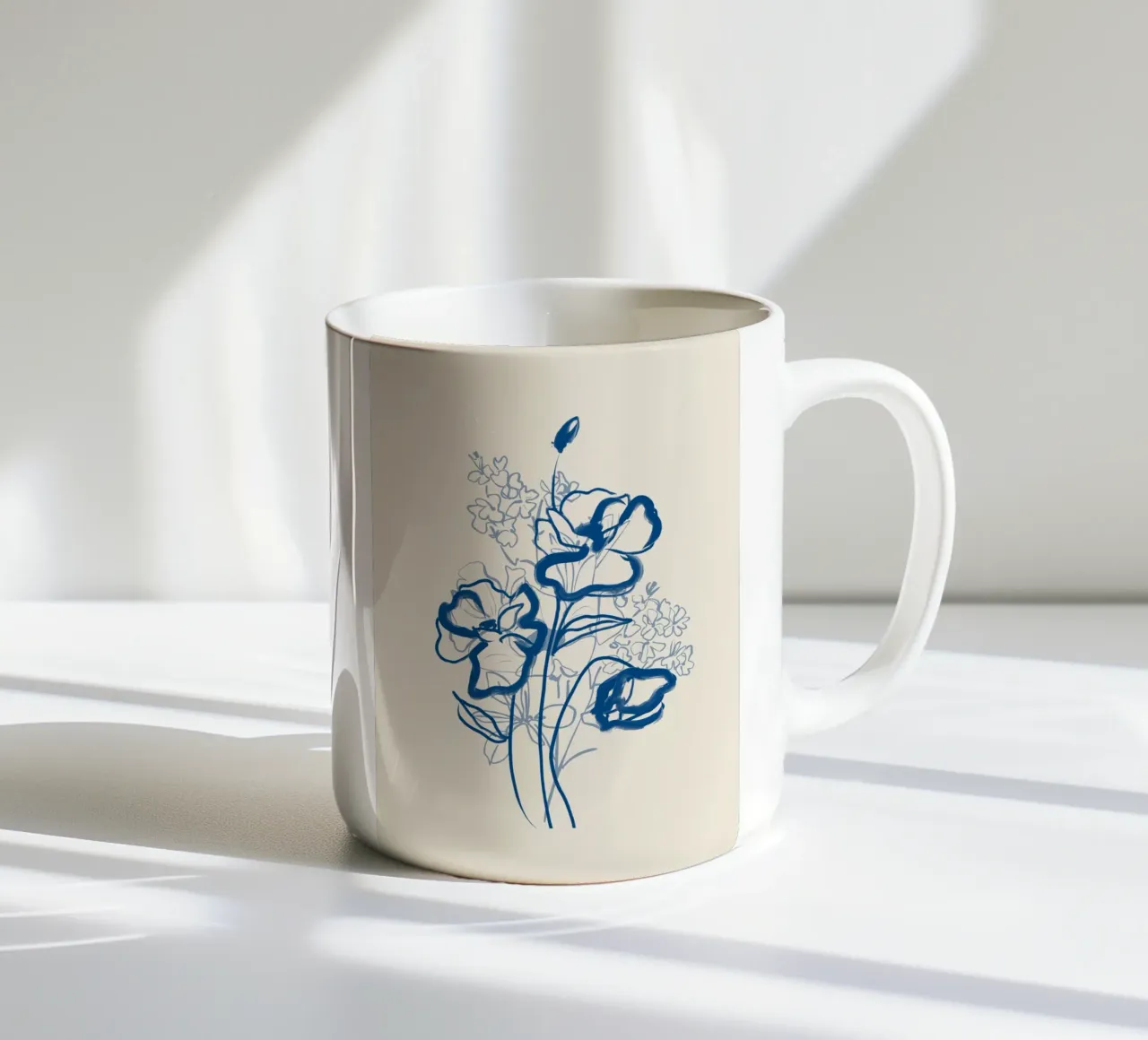 Flower Line Art 13 ceramic mug by LeaDArt