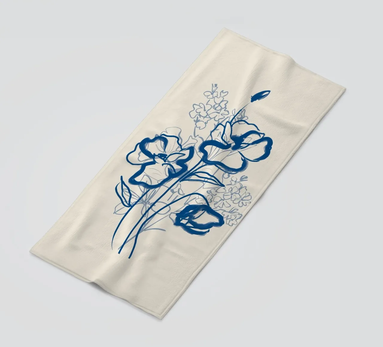 Bloemenlijn 13 strandhanddoek van LeaDArt