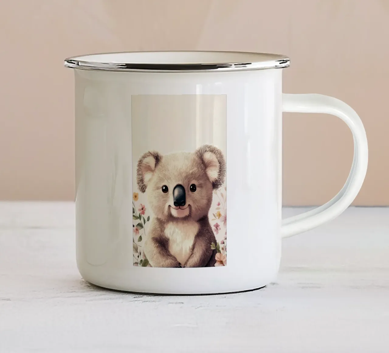 Eroe #41: Koala in primavera tazza in smalto da farbenhelden