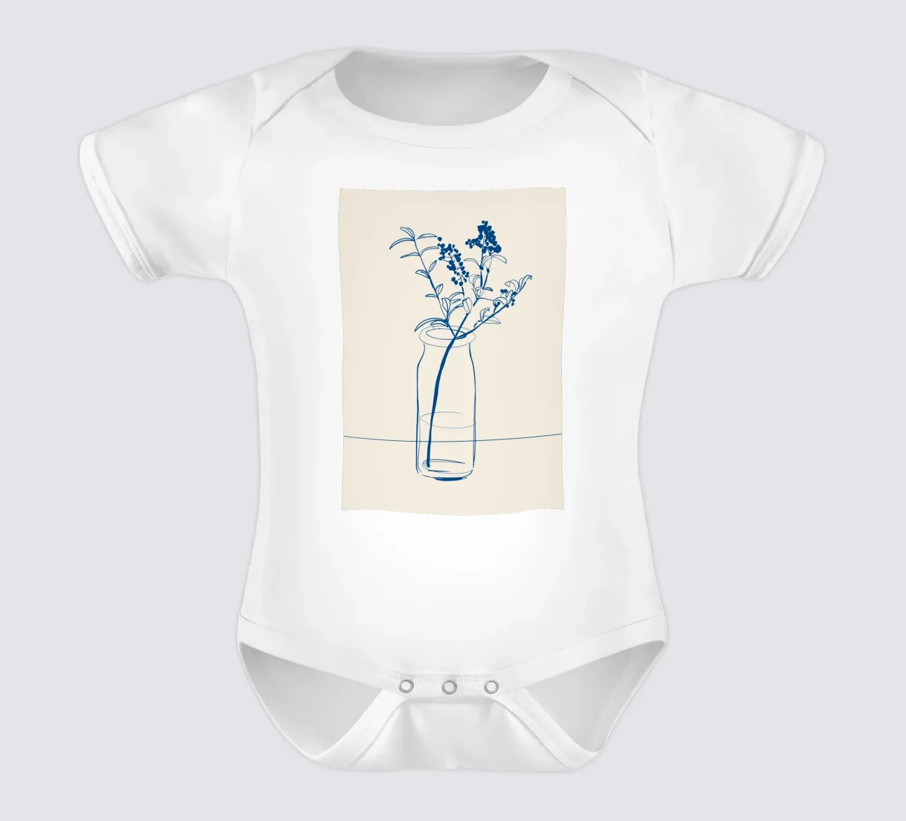 Dessin au trait de fleurs 14 body bébé de LeaDArt