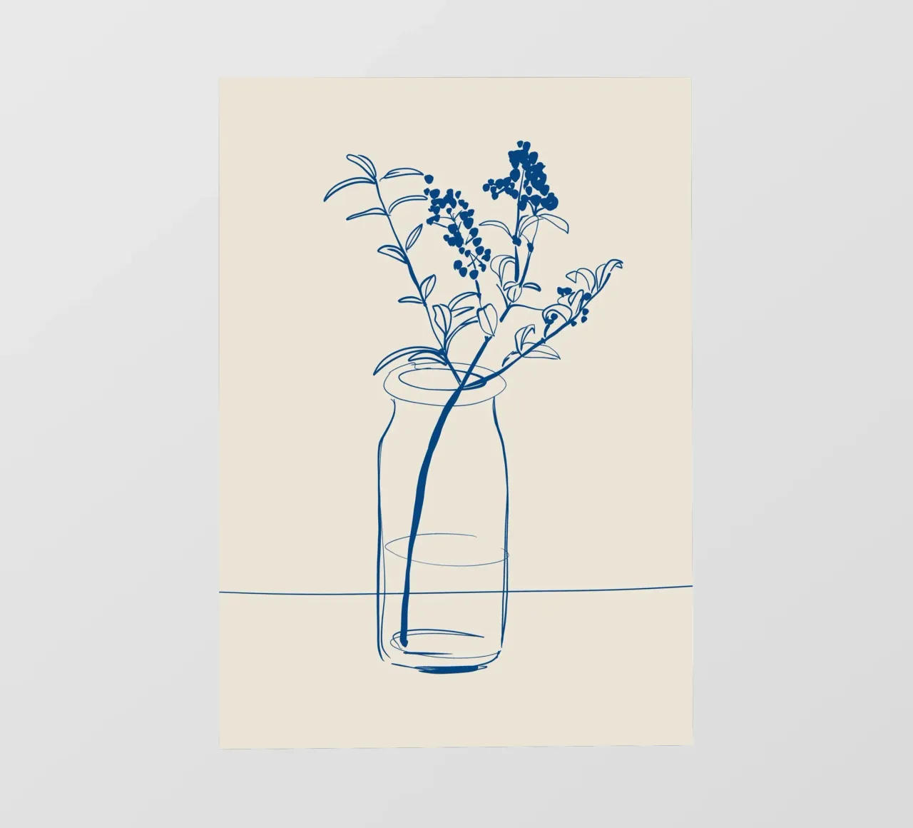 Dessin au trait de fleurs 14 papier peint photo de LeaDArt
