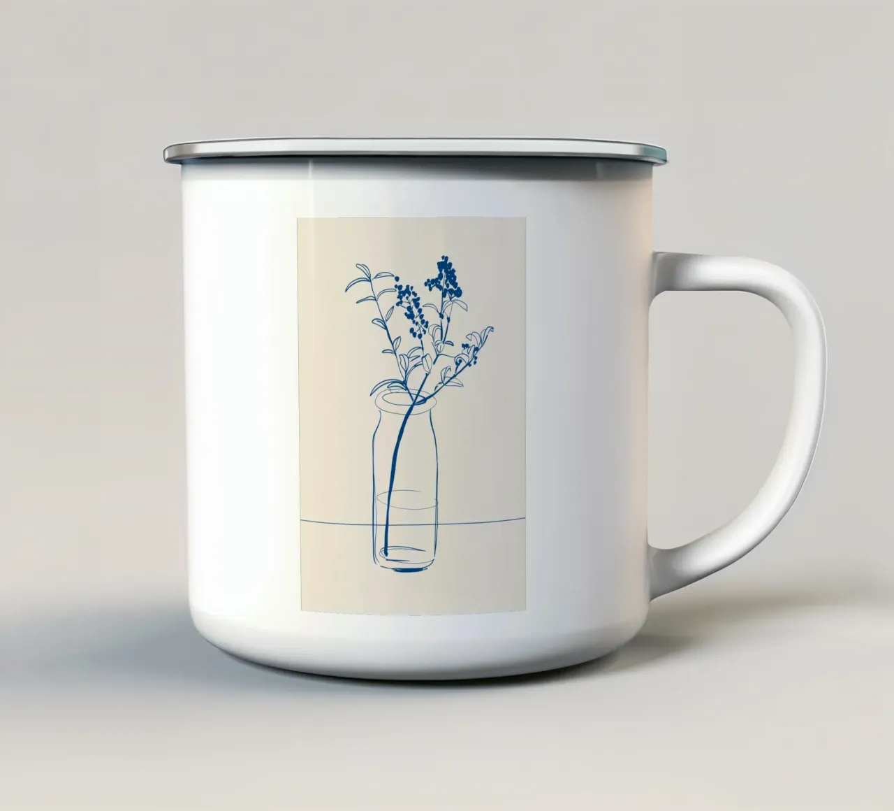 Linea d'arte floreale 14 tazza in smalto da LeaDArt