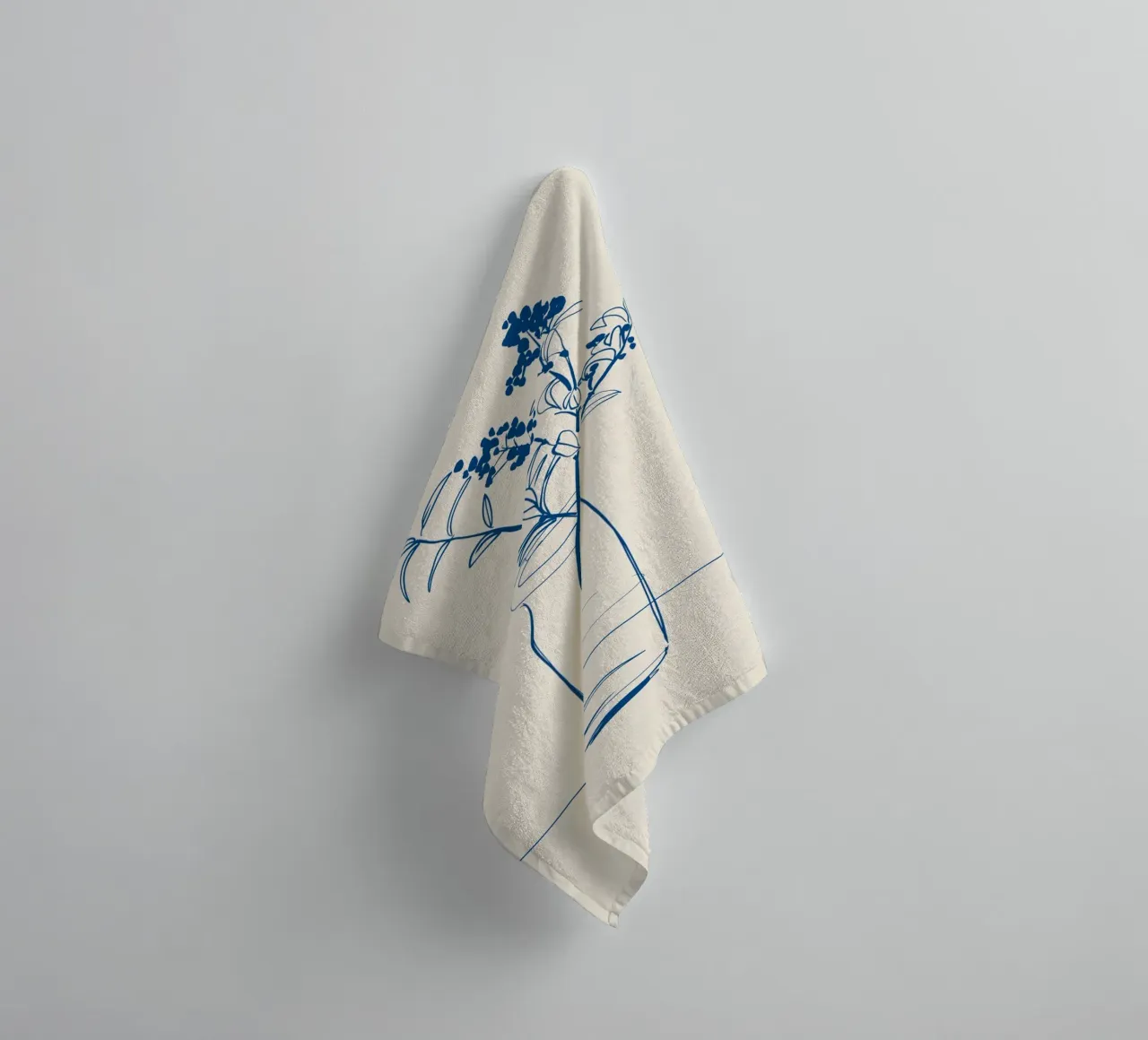 Dessin au trait de fleurs 14 serviette de bain de LeaDArt