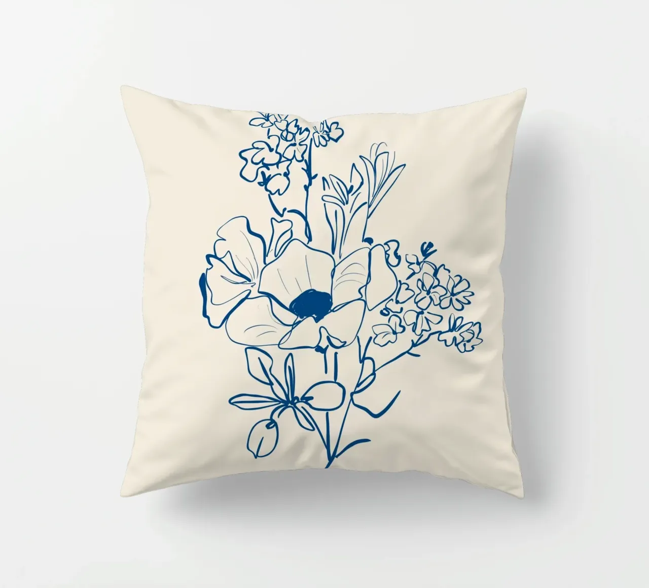 Flower Line Art 15 decorative cushion by LeaDArt