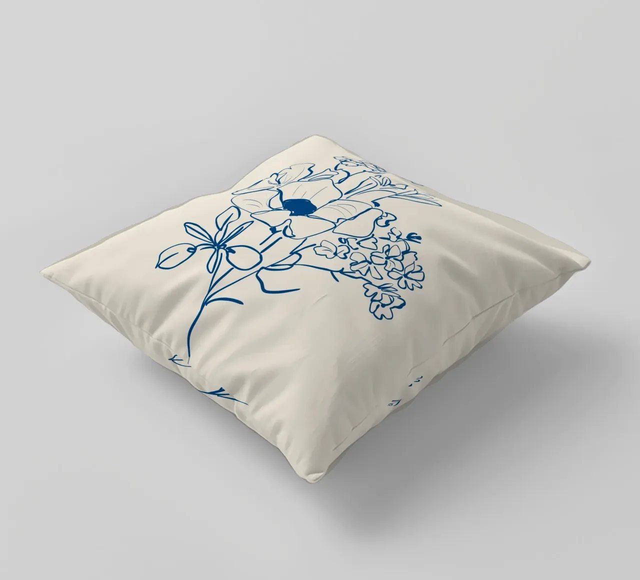Flower Line Art 15 decorative cushion by LeaDArt