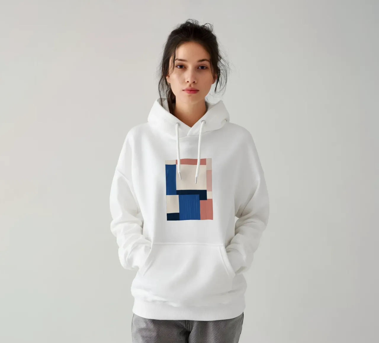 Astratto minimalista 81 felpa con cappuccio da LeaDArt