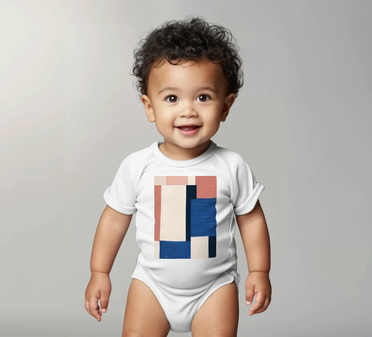 Minimalist Abstract 83 short-sleeve baby romper by LeaDArt