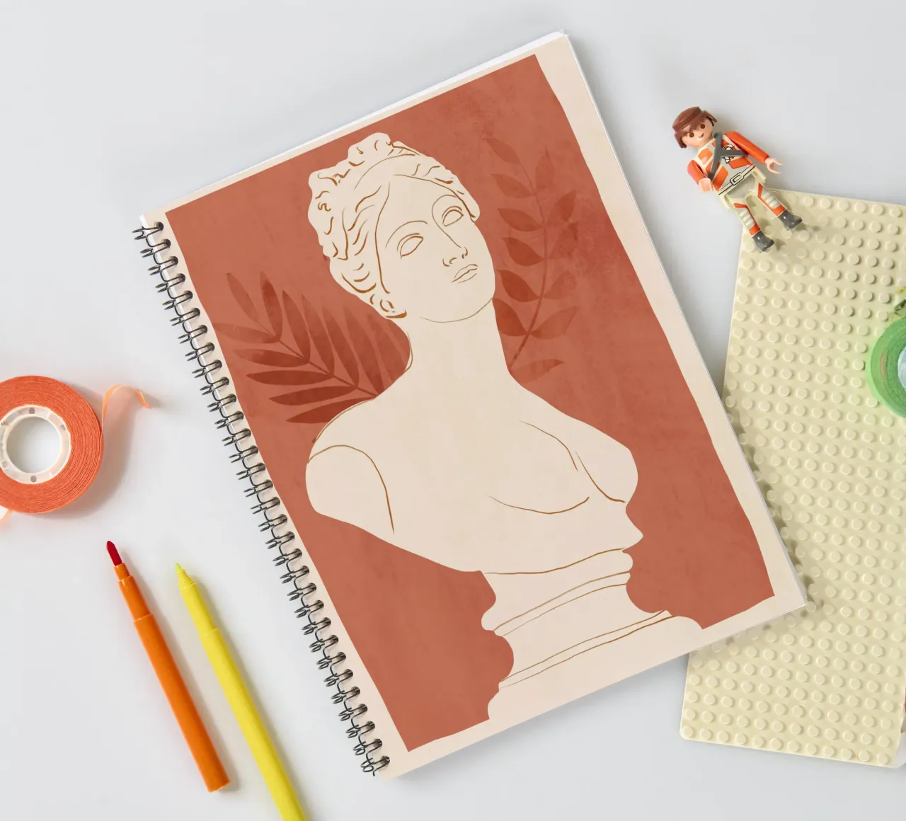 Minimalist Bust 5 spiral notebook by LeaDArt