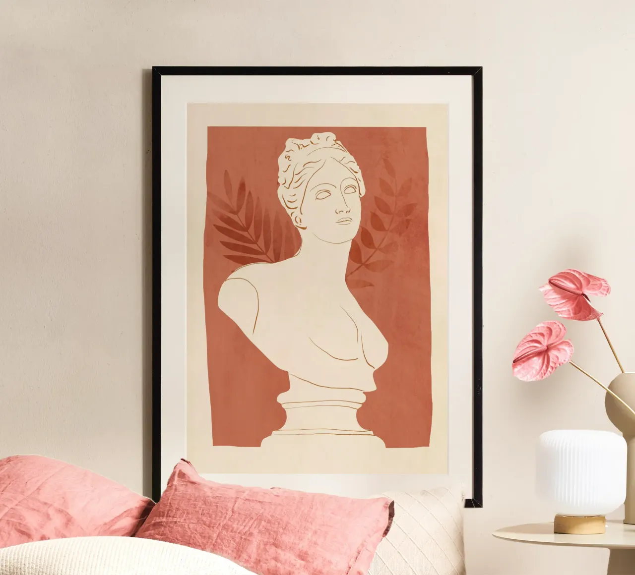 Busto minimalista 5 poster con telaio in legno da LeaDArt