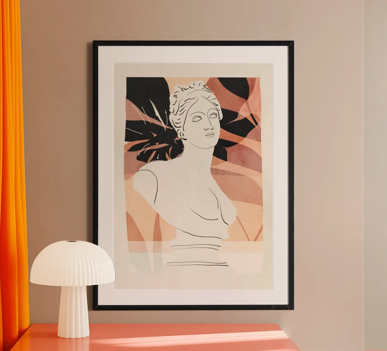 Busto astratto poster con telaio in alluminio da LeaDArt