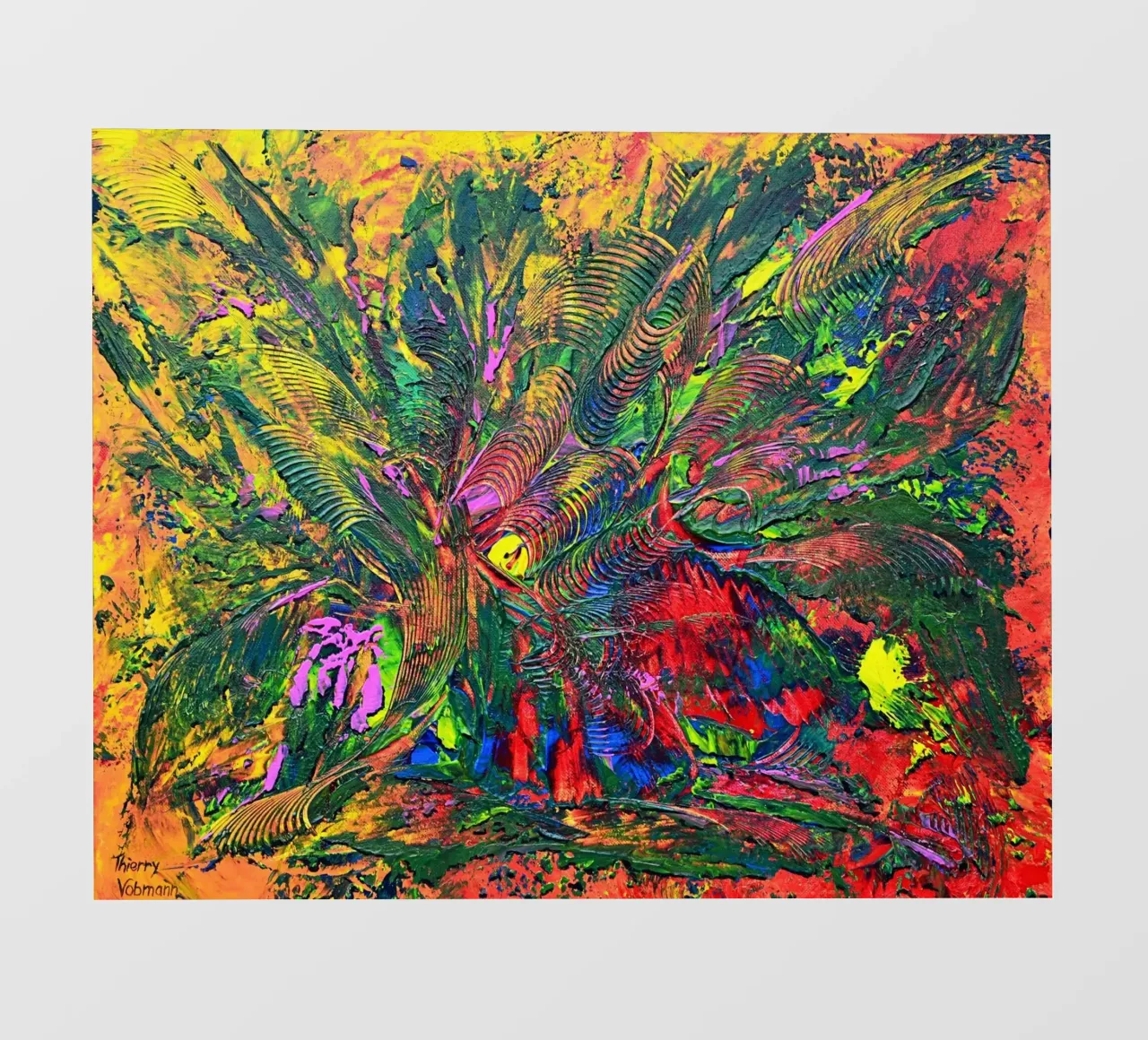 AUTUMN SET telo in pvc da Thierry Vobmann Abstract painting