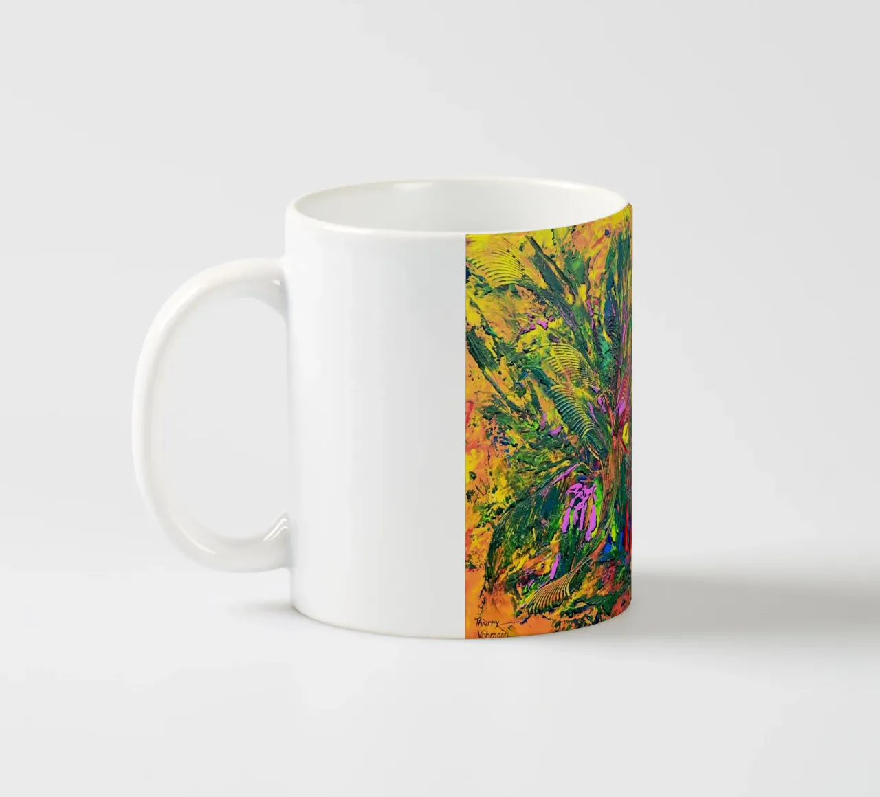 AUTUMN SET tazza in ceramica da Thierry Vobmann Abstract painting
