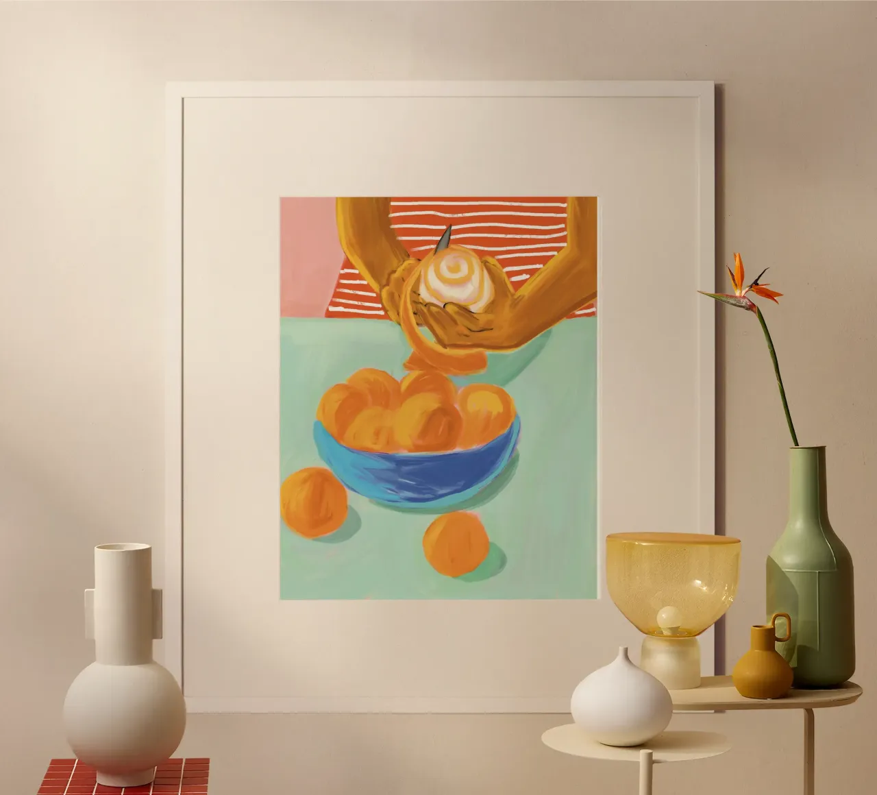 Le arance poster con telaio in legno da tainah negreiros