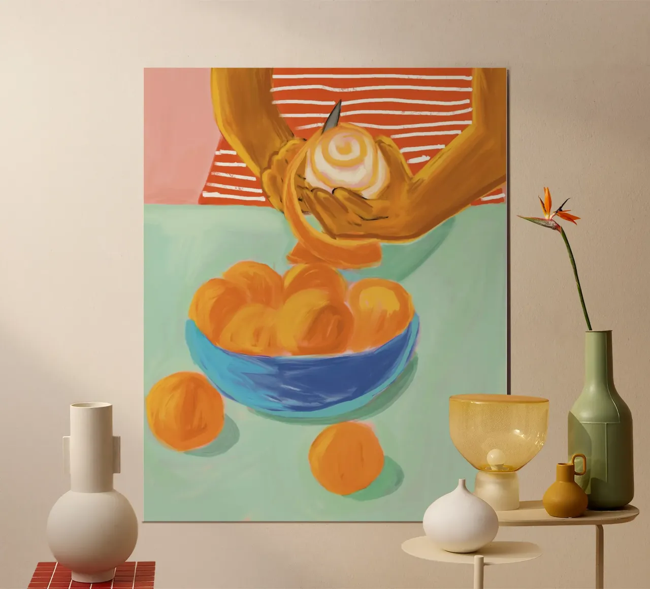 Le arance poster con telaio in legno da tainah negreiros