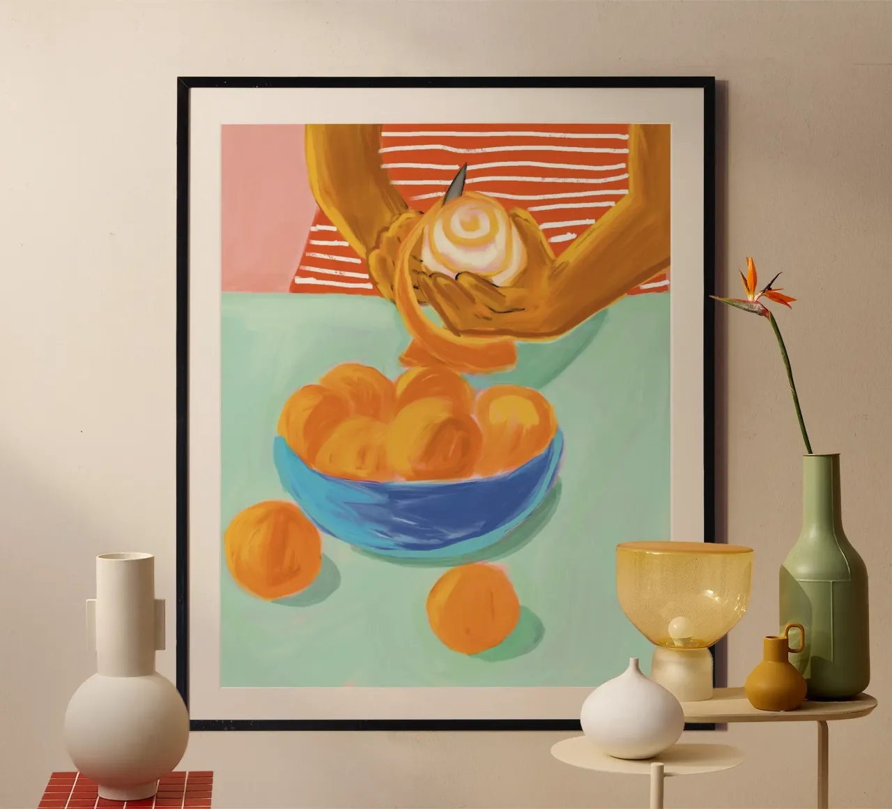 Le arance poster con telaio in legno da tainah negreiros
