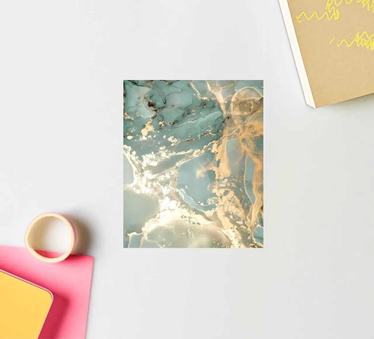 Abstract Green Marble No1 sticker by mitaco