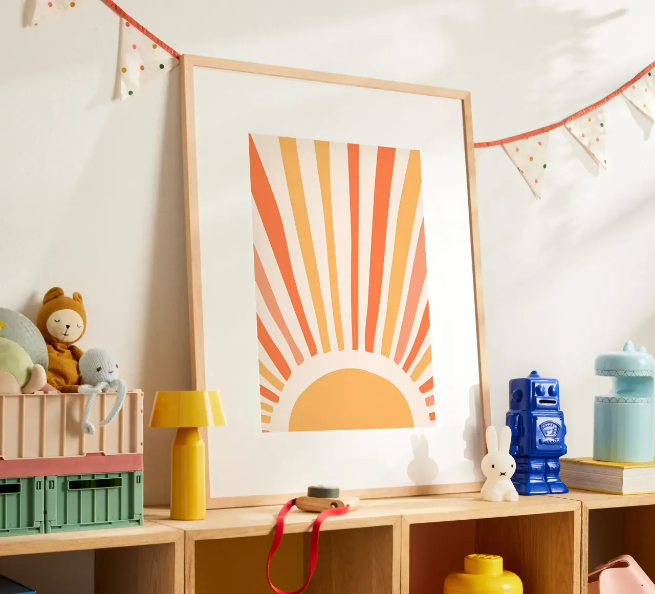 Sole colorato poster con telaio in plastica da Manhmai