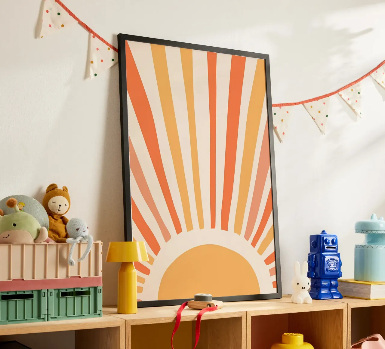 Sole colorato poster con telaio in plastica da Manhmai