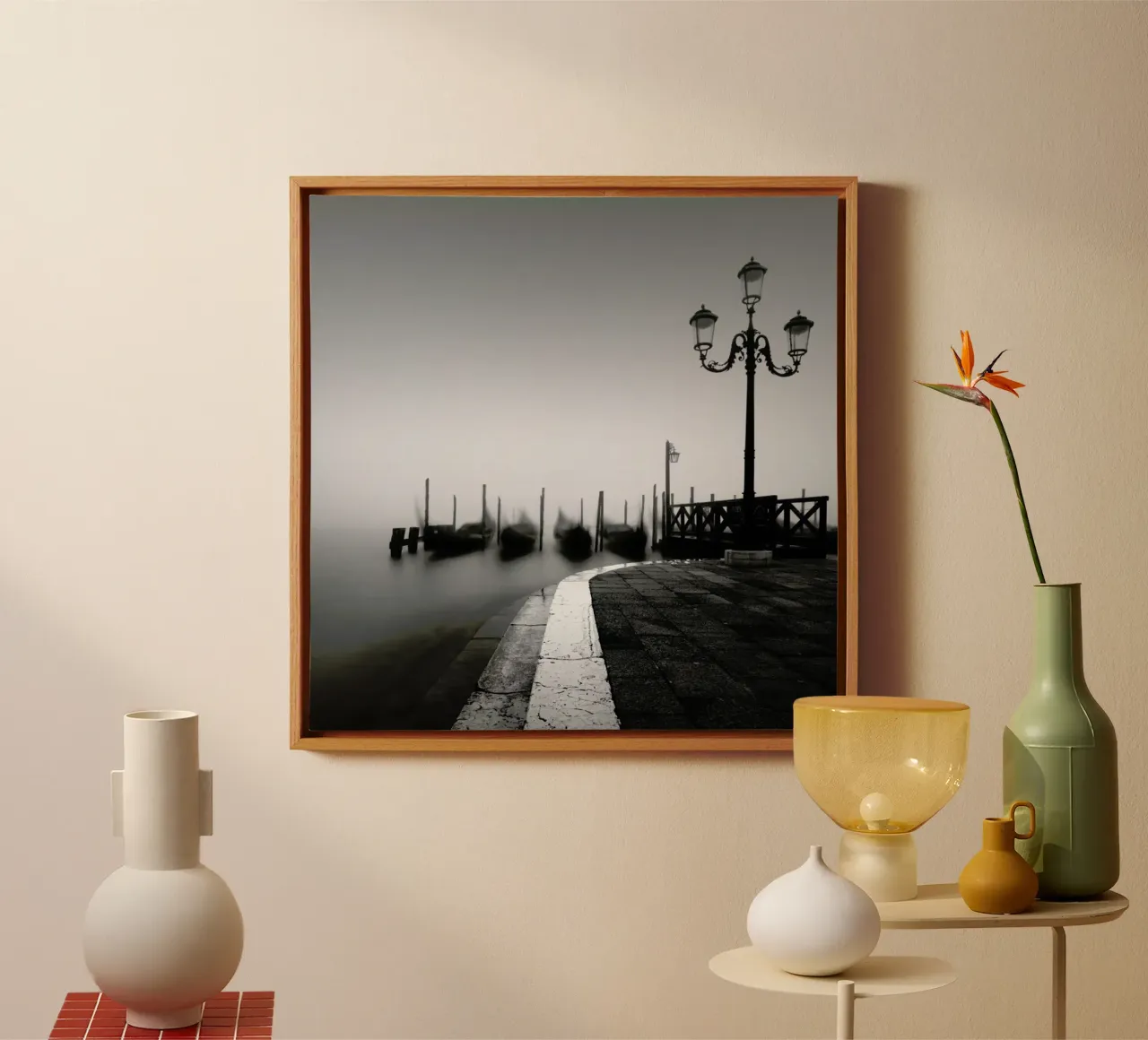 Gondola Study 1 canvas met Baklijst van Michael J. Reibert