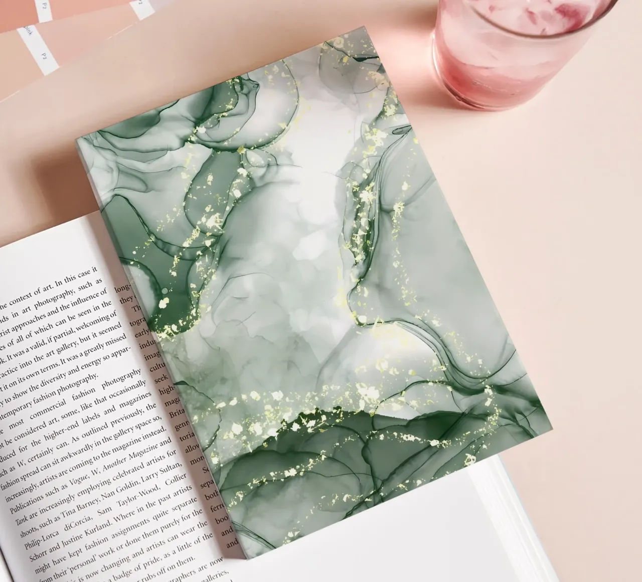Abstract Green Marble No3 notebook by mitaco