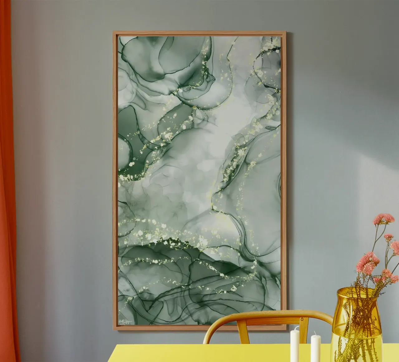 Marmo verde astratto No3 alluminio dibond da mitaco