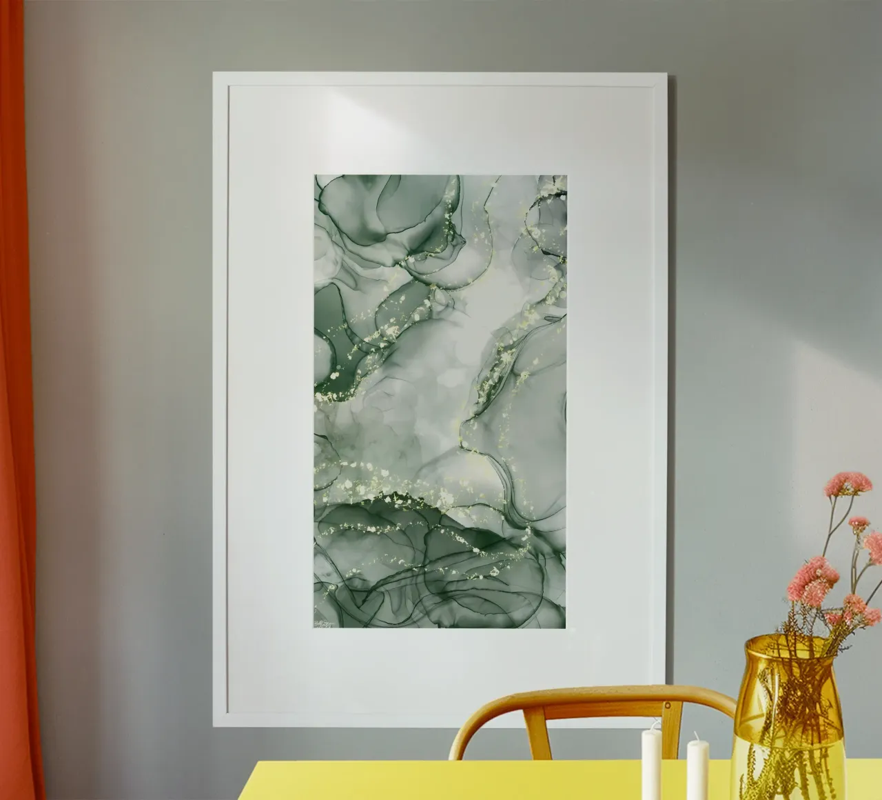 Marmo verde astratto No3 carta hahnemühle da mitaco