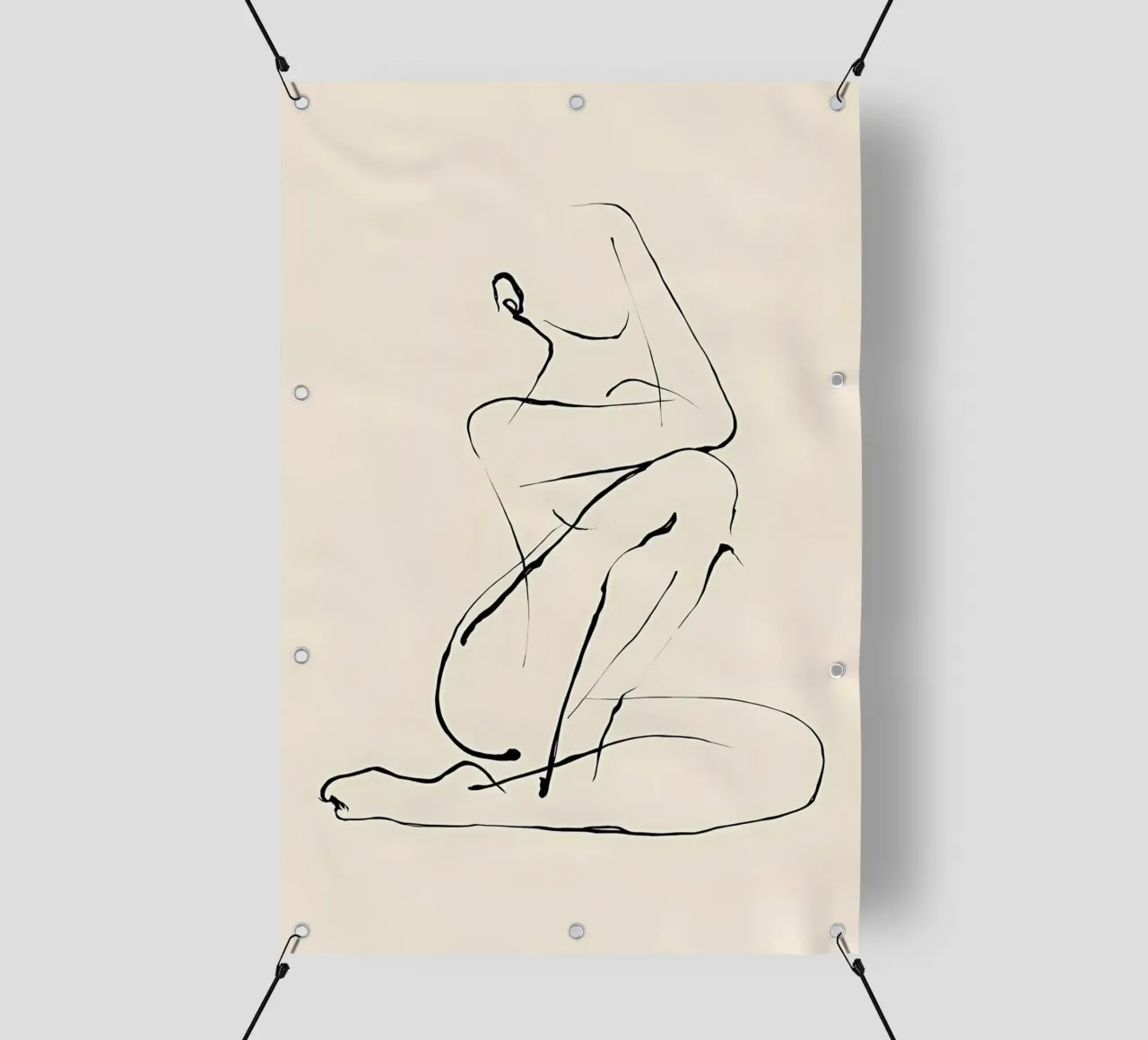 Line art femminile telo in pvc da Manhmai