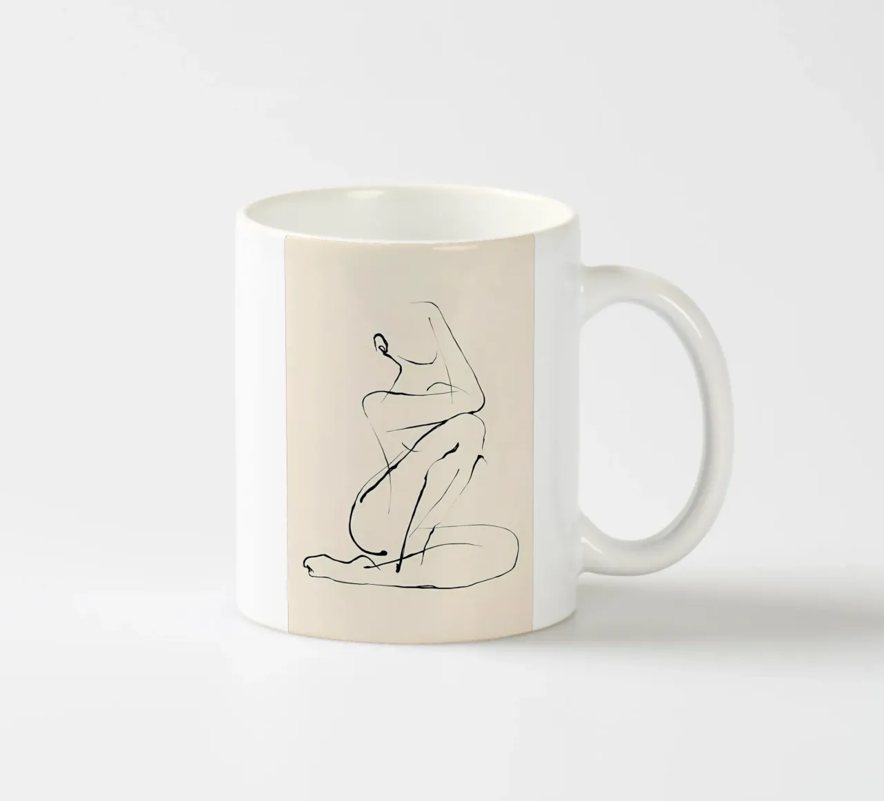 Line art femminile tazza in ceramica da Manhmai