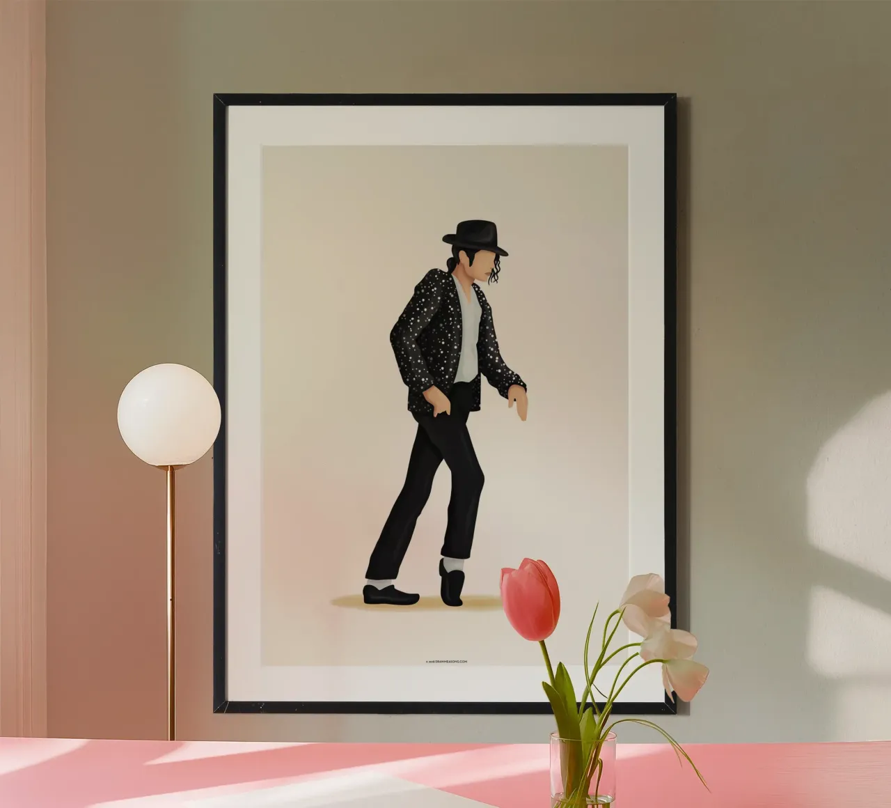 Moonwalk poster con telaio in legno da Nour Tohme
