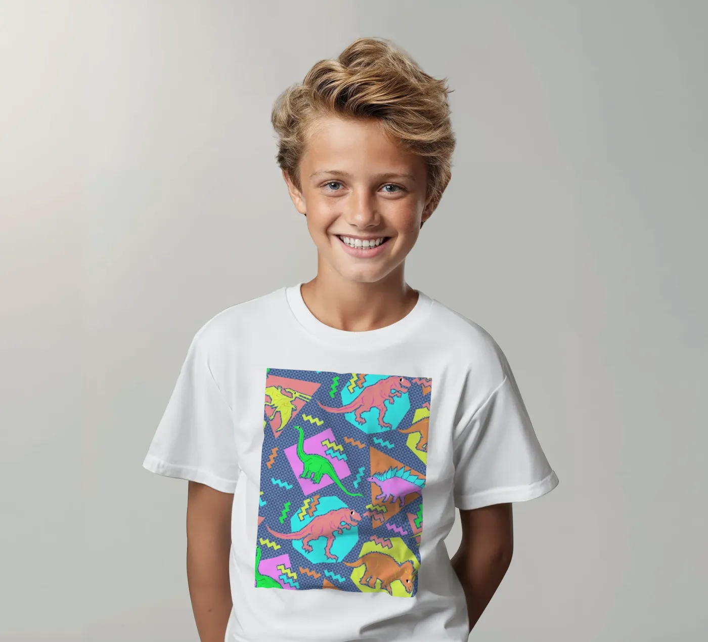90's Dinosaur Pattern t-shirt bambini da Chobopop