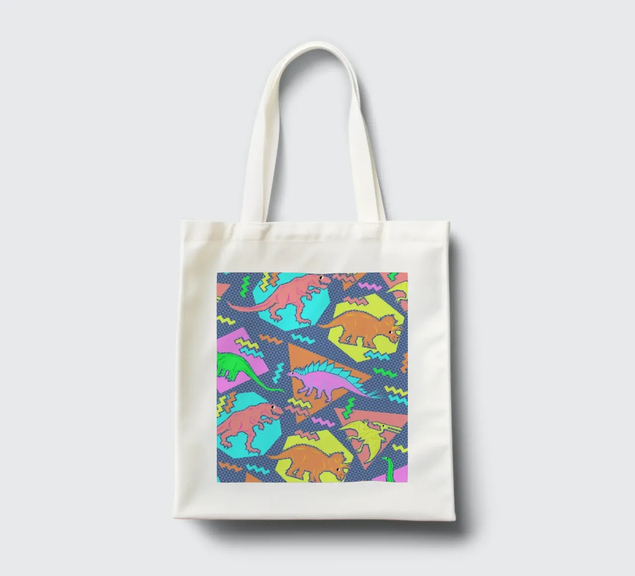 90's Dinosaur Pattern borsa in juta da Chobopop