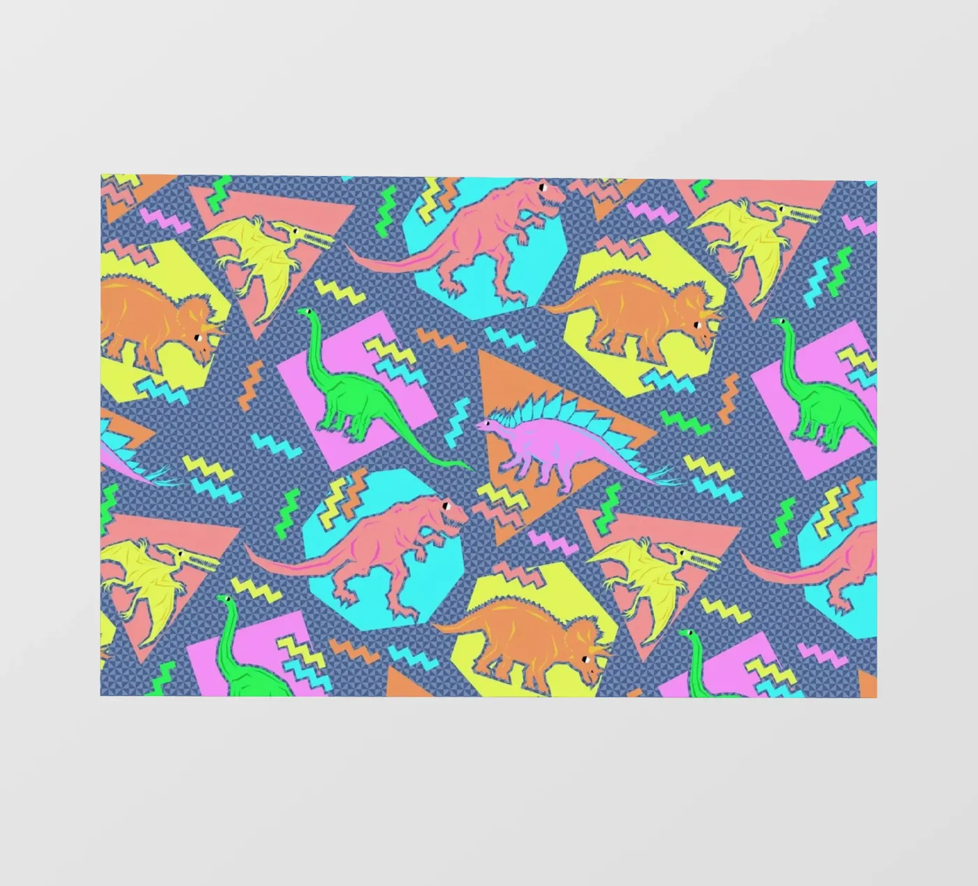 90's Dinosaur Pattern fotobehang van Chobopop