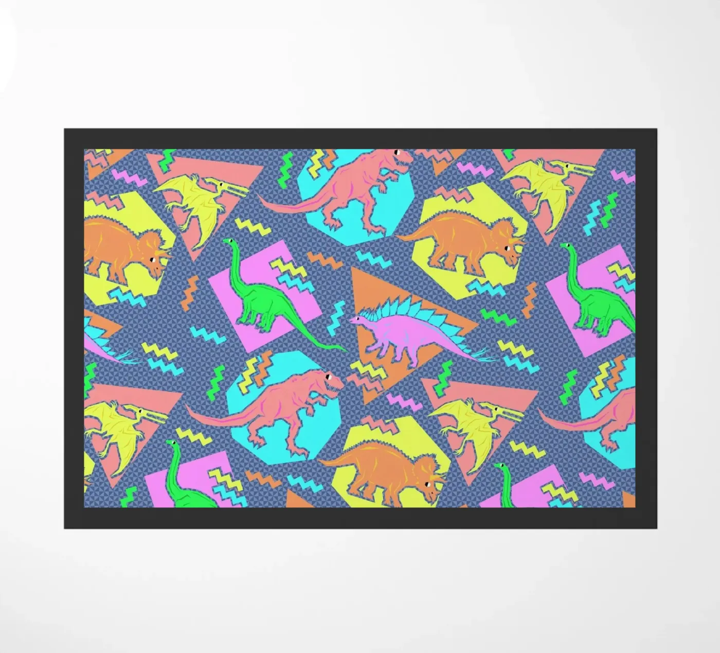 90's Dinosaur Pattern Fußmatte von Chobopop