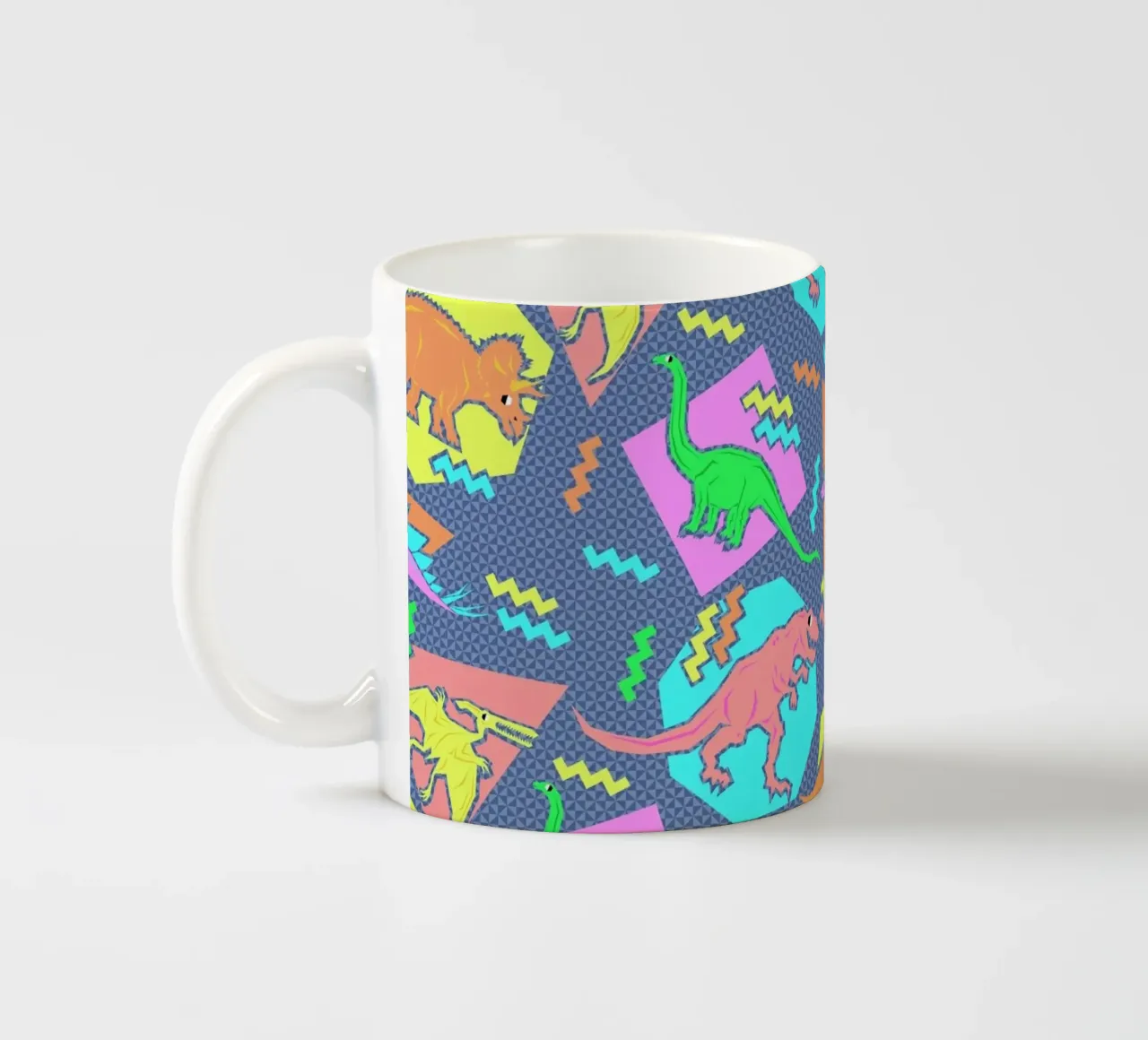 90's Dinosaur Pattern ceramic mug by Chobopop