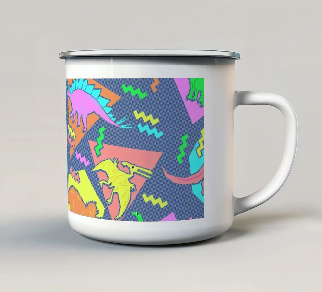 90's Dinosaur Pattern tazza in smalto da Chobopop